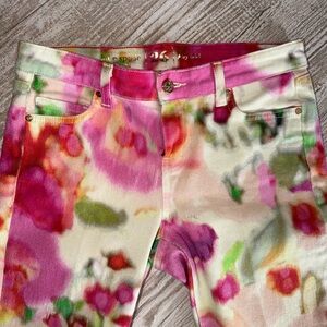 Kate Spade Vibrant Floral Skinny Jeans - Pink and Green